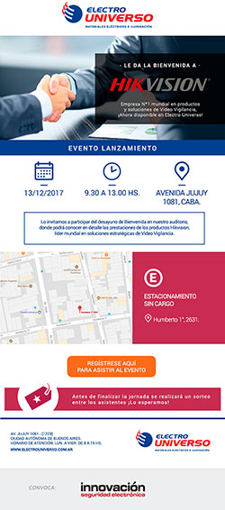 ELECTRO UNIVERSO invita a presentación Hikvision – 13 de Diciembre 2017